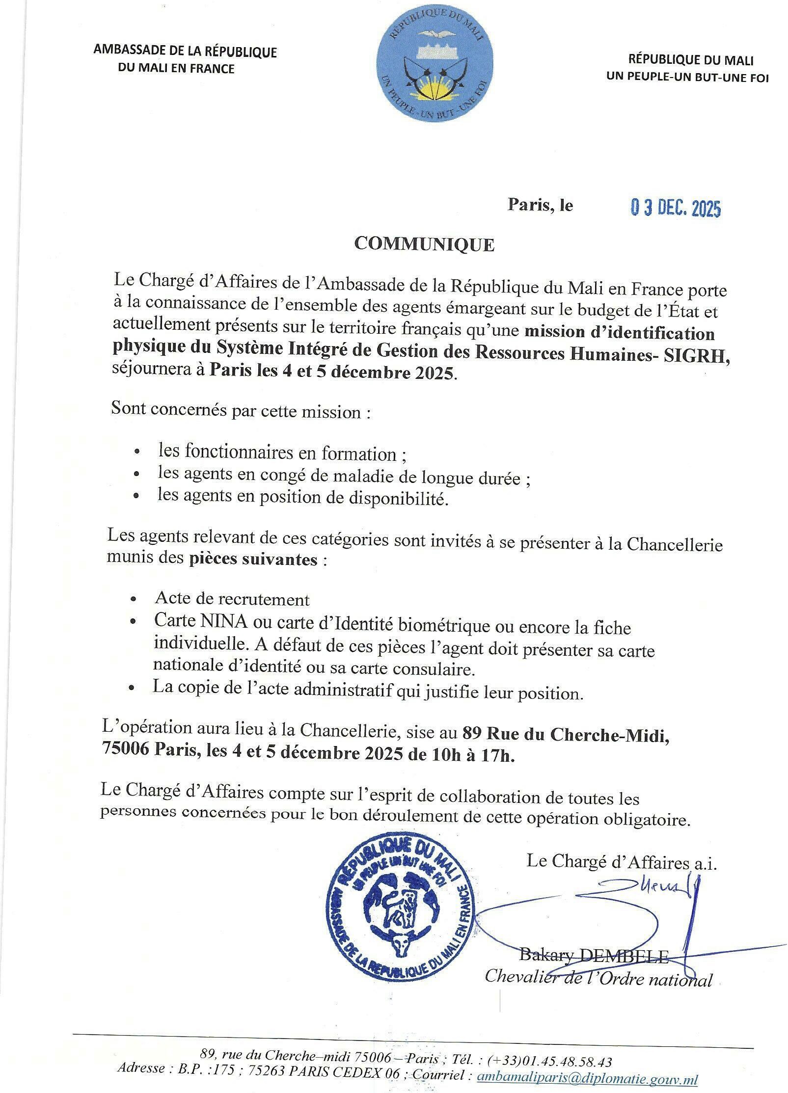 Consulat Général du Mali en France