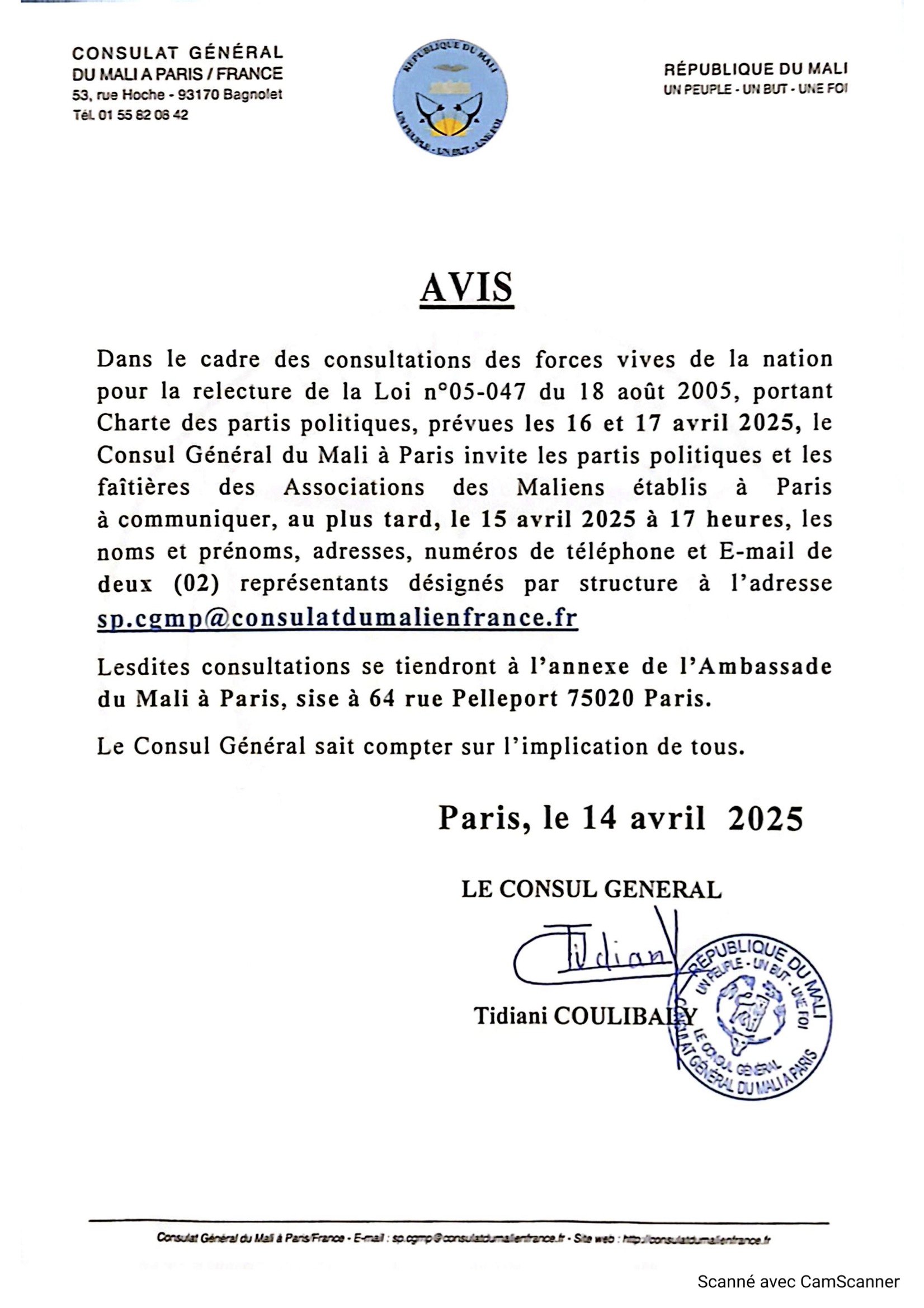 Consulat Général du Mali en France
