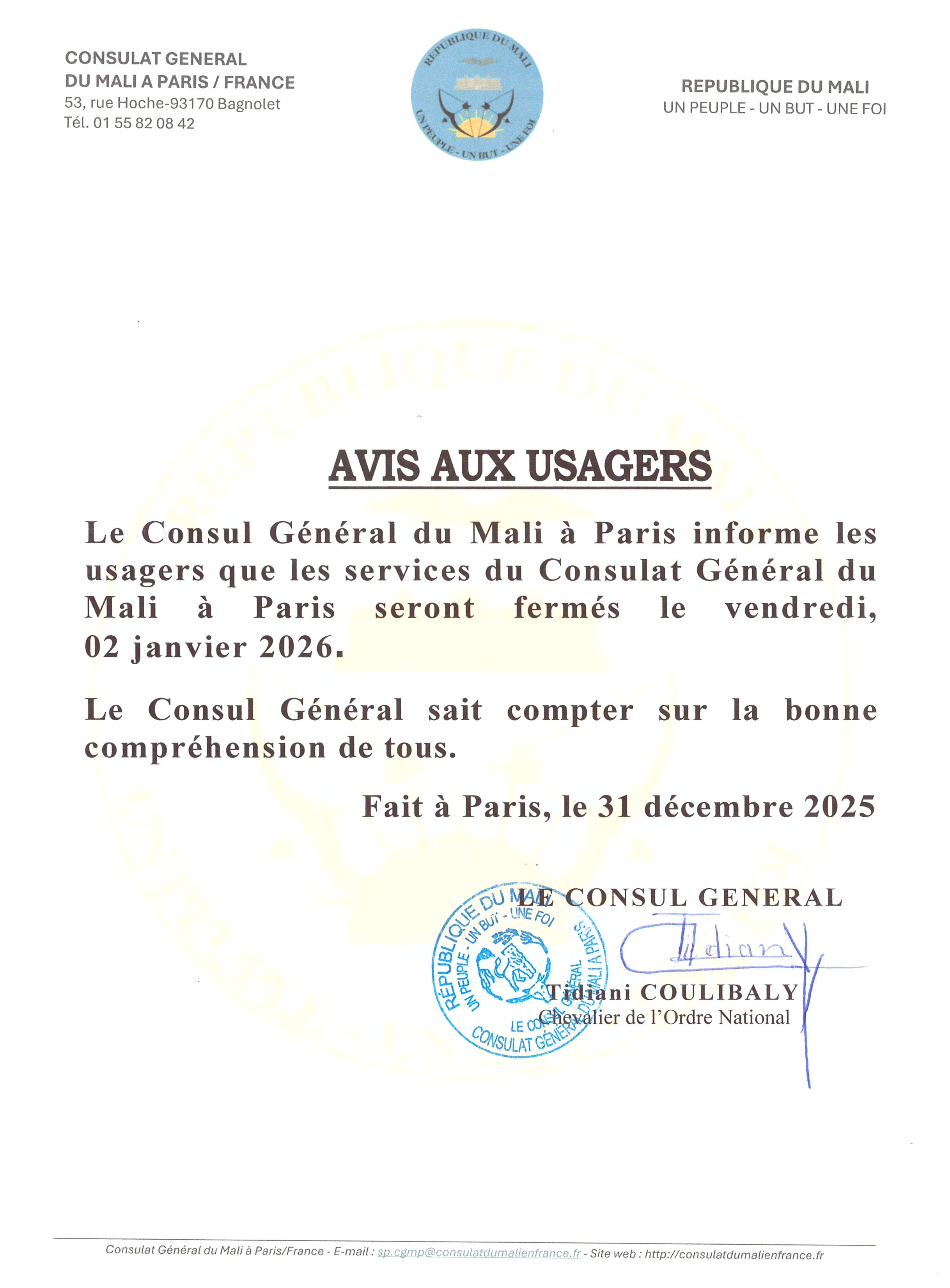 Consulat Général du Mali en France
