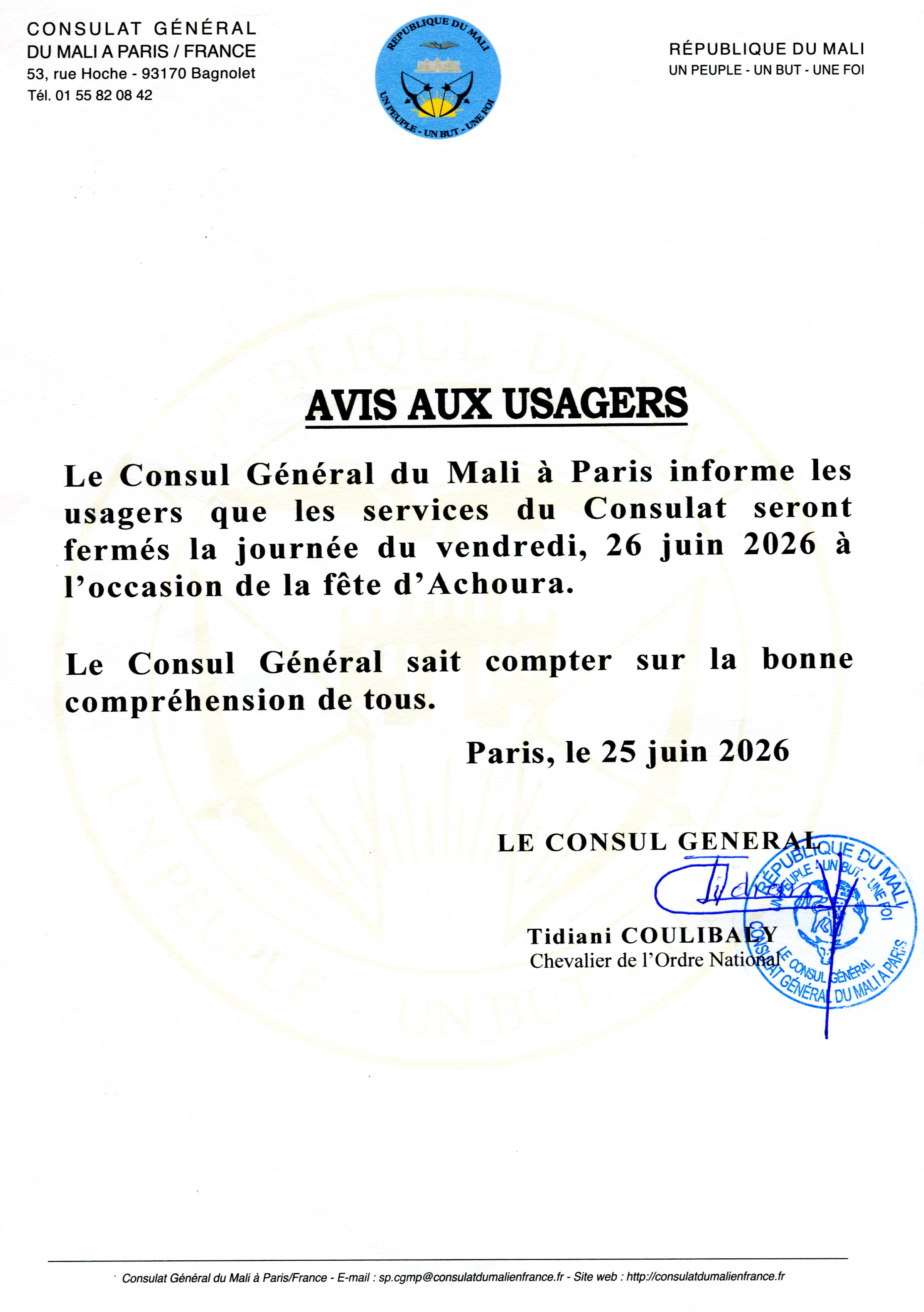 Consulat Général du Mali en France